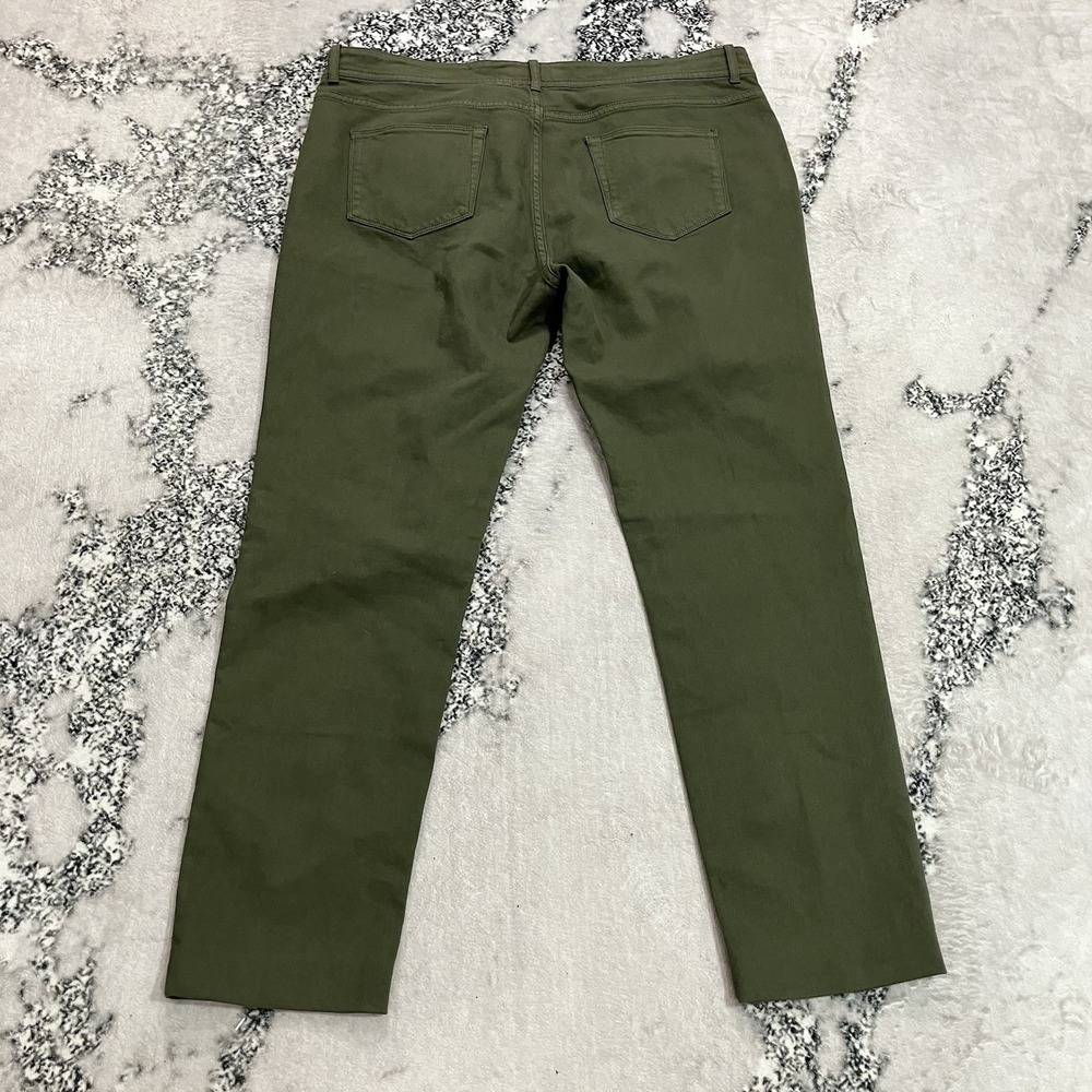 Loro Piana Mens IT 52 US 36 Olive Green Cotton Stretch Five Pocket Pants Italy - Picture 7 of 11